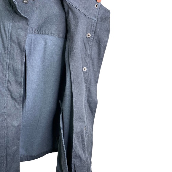 Liver Pool Women's Jacket Coat Long Sleeve Blue Zip Snap Moto Army Boho S NWT - Picture 4 of 9